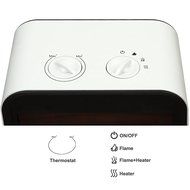 PuraFlame 1250W Clara White 9-Inch Mini Portable Electric Heater, White