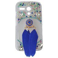 HTC Desire 626 Case,Yaheeda 3D Pearls Sparkle Plume Feather Chain Fashion Bling PC Hard Case for HTC Desire 626 N63