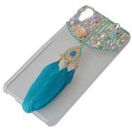 HTC Desire 626 Case,Yaheeda 3D Pearls Sparkle Plume Feather Chain Fashion Bling PC Hard Case for HTC Desire 626 N66