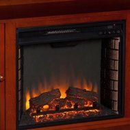 Leven 48 in. Portable Free Standing Traditional Electric Indoor Wood Burning Fireplace in Classic Mahogany, with... N2