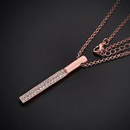 Rose Gold Hot New Fashion 18K Gold Filled Chain Link Long Crystal Pendant Necklace N5