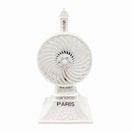 ZXK CO Portable USB Desktop Fan Eiffel Tower Rechargeable Table Fan Built-in Li-ion Battery Cooling Fan ideal... N14