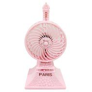 ZXK CO Portable USB Desktop Fan Eiffel Tower Rechargeable Table Fan Built-in Li-ion Battery Cooling Fan ideal... N15