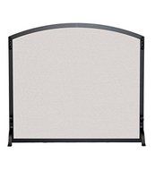 Flat Fireplace Screen With Arched Top, in Matte Black