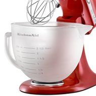 KitchenAid K5GBF Tilt-Head Frosted Glass Bowl with Measurement Markings and Lid, 5-Quart N3
