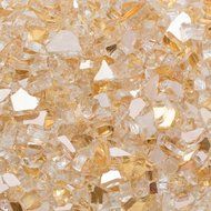 Dragon Glass 1/4" Reflective Tempered Firepit Fire Glass, 25 lb, Crystal N26