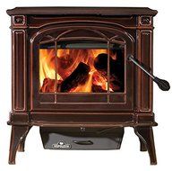 Napoleon 1400C EPA 2.25 Cubic Foot Cast Iron Wood Burning Leg Mount Stove, Porcelain Majolica Brown N4