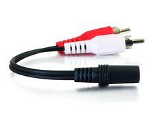 C2G / Cables To Go 40424 Value Series One 3.5mm Stereo Female to Two RCA Stereo Male Y-Cable (6 Inch, Black)