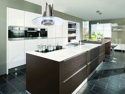 NT AIR Island Range Hood Designer Glass Lights 28" KA-223-BLK NT AIR Made in Italy. N2