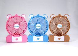 Welltop&reg; Mini 3-Inches Electrical Portable fan Rechargeable Cute Pocket Bear Fan 3 Speeds 18650 Desktop Summer... N8