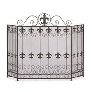 Fireplace FRENCH REVIVAL FIRE PLACE SCREEN METAL Iron Fleur di lis N2