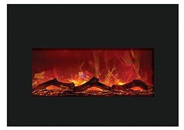 Amantii Large Electric Fireplace Insert with Black Glass Surround - INSERT-33-4230 N2