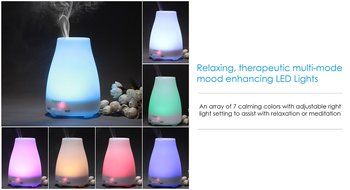 Essential Oil Diffuser 100ml Compact Ultrasonic AromaTherapy Oil Cool Mist Humidifier with Adjustable Mist, Colors... N2