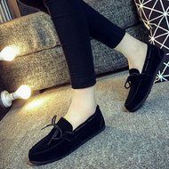 KAKA(TM) Girl Women Spring Autumn Causal Round Toe Shoes Slip-On Flat Black 37 N16