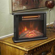Lifesource Durable, Effiecient,, Tabletop Infrared Personal Space Heater with Realistic Flame Effect N3