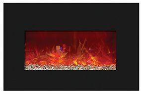 Amantii Medium Electric Fireplace Insert with Black Glass Surround - INSERT-30-4026