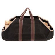 HIO Firewood Carrier, 36.5 Inch Log Tote Bags, Deluxury Fireplace Accessories, Black N3