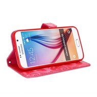 Galaxy S6 Case,Galaxy S6 Wallet Case, PHEZEN Bling Liquid Glitter Love Heart Floating 3D Hourglasses Luxury Pu... N38
