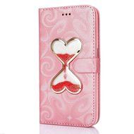 Galaxy S6 Case,Galaxy S6 Wallet Case, PHEZEN Bling Liquid Glitter Love Heart Floating 3D Hourglasses Luxury Pu... N39