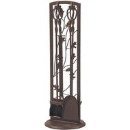 Panacea 15913 5 Pc. Oak Leaf Fireplace Toolset - Colonial Brown.