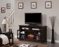 ClassicFlame 26MM1066-O128 Dakota TV Stand for TVs up to 65", Caramel Oak (Electric Fireplace Insert sold separately) N2