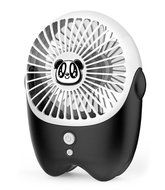 QH USB Mini Cooling Rechargeable Handheld Fan Speed Adjustable With Cute Panda Shape For Couples (Boy) (Black+... N9