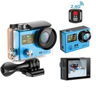 TONSEE Sport Camera H3R Ultra 4K HD 2.0 Inch Screen Action Camera Waterproof 30m+Remote Control - Blue N2