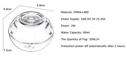 Familybuy Mini Air Humidifer, Mini USB Humidifier Air Diffuser Purifier Home Crystal LED Night Light Quiet Ultrasonic... N4
