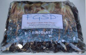 Fireglass Fireplace Fire Pit Glass, Copper Reflective Chunky, 4 LBS