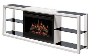 Dimplex Novara Media Console with 25 Inch Electric Firebox, White, SAP-300-W N2