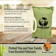 Activated Charcoal Odor Eliminator Bag- Huge 50 Pack! With Beautiful Box!- Best Natural Air Freshener and Pet... N3