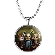 Cartoon Rabbits Glow in the Dark Xmas Necklace Pendant Fashion Jewelry Party New