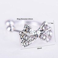 Fashion 1pc Bowknot Bow Rhinestone Crystal Lady Ear Cuff Earring Clip on New N3