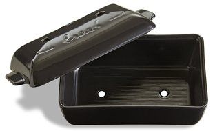 Emile Henry Made In France Flame Bread Loaf Baker, 9.4 x 5", Charcoal N7