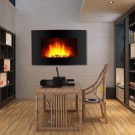 Finether 1500W Adjustable Wall Mounted Electric Fireplace Heater with 3D Patented Flame, 7 Color Changeable LED... N16