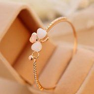 Generou Charm Women Flower Crystal Gold Plated Cuff Bracelet Bangle Jewelry Gift N5