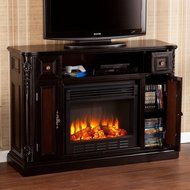 Southern Enterprises Ebony Electric Fireplace Media Console