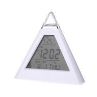 Single 7 LED Color Changing Pyramid Digital LCD Alarm Clock Thermometer C/f Desktop Table Clocks Despertador Weather...