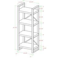 WE Furniture 62&quot; Industrial Wood Media Tower, Driftwood N3