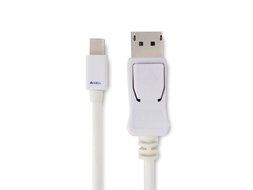 Accell B143B-003J UltraAV Mini DisplayPort to DisplayPort 1.2 Cable with Latch - 3.3 Feet (1 Meter), White