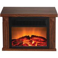 Warm House TZRF-10344 Zurich Tabletop Retro Electric Fireplace - Medium Wood-Print Finish