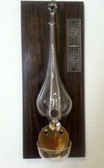 Weather Instrument Barometer to Hang Antique Styl of Glass with Dark Wooden Board and Drip Tray Size Approx 14... N5