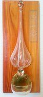 Weather Instrument Barometer to Hang Antique Styl of Glass with Dark Wooden Board and Drip Tray Size Approx 14... N7