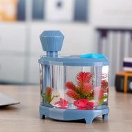 YJY 460mL Aquarium Air Purifier Humidifier, Fake Fish Bowls Aquatic Pets Home Decor, Colorful LED Night Light... N10