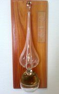 Weather Instrument Barometer to Hang Antique Styl of Glass with Dark Wooden Board and Drip Tray Size Approx 14... N8