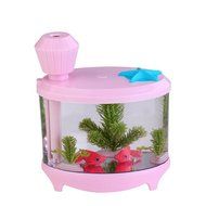 YJY 460mL Aquarium Air Purifier Humidifier, Fake Fish Bowls Aquatic Pets Home Decor, Colorful LED Night Light... N11