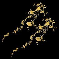 1 Pcs Cheongsam embroidered patches decorative accessories (Golden) N2