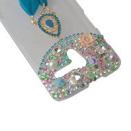 HTC Desire 626 Case,Yaheeda 3D Pearls Sparkle Plume Feather Chain Fashion Bling PC Hard Case for HTC Desire 626 N74