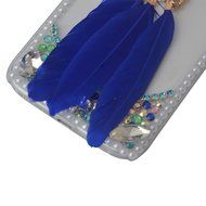 HTC Desire 626 Case,Yaheeda 3D Pearls Sparkle Plume Feather Chain Fashion Bling PC Hard Case for HTC Desire 626 N76