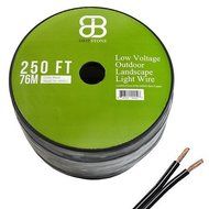 Dripstone 250ft Low Voltage 12AWG 2Core Outdoor Light Parallel Flat-Twin Bare COPPER Wire Landscape Lighting Cable...